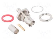 Connector: BNC; socket; female; straight; 50Ω; crimped; PTFE; brass AMPHENOL RF