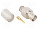 Plug; BNC; female; straight; 50Ω; crimped; for cable; PTFE; -40÷85°C AMPHENOL RF