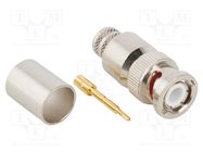 Connector: BNC; plug; male; straight; 50Ω; crimped; for cable; PTFE AMPHENOL RF