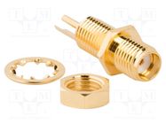 Connector: SMA; socket; female; straight; 50Ω; SMT; PTFE; Mat: brass AMPHENOL RF