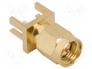 Connector: SMA; plug; male; straight; 50Ω; SMT; for cable; PTFE AMPHENOL RF