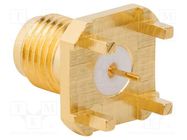 Plug; SMA; female; straight; 50Ω; THT; for cable; PTFE; gold-plated AMPHENOL RF