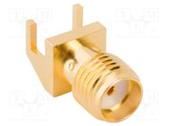 Plug; SMA; female; straight; 50Ω; SMT; for cable; PTFE; gold-plated AMPHENOL RF