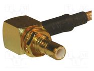 Connector: SMB; socket; male; angled 90°; 50Ω; soldering,crimped AMPHENOL RF