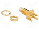 Socket; SMC; male; straight; 50Ω; SMT; PTFE; gold-plated; Mat: brass AMPHENOL RF
