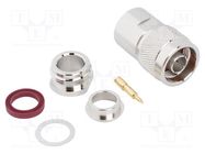 Connector: N; plug; male; straight; 50Ω; clamp,crimped; for cable AMPHENOL RF