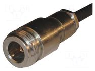 Connector: N; plug; female; straight; 50Ω; soldering,clamp; PTFE AMPHENOL RF