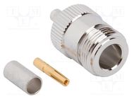Plug; N; female; straight; 50Ω; crimped; for cable; PTFE; Mat: brass AMPHENOL RF