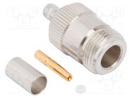 Plug; N; female; straight; 50Ω; crimped; for cable; PTFE; Mat: brass AMPHENOL RF