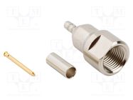 Plug; FME; male; straight; soldering,crimped; for cable; 50Ω; 1GHz AMPHENOL RF