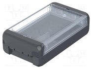 Enclosure: multipurpose; X: 80mm; Y: 151mm; Z: 40mm; BOCUBE; graphite BOPLA