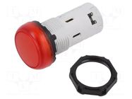 Control lamp; 22mm; Platinum; -25÷70°C; 230VAC; Kind: flat; red LOVATO ELECTRIC