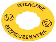 Label; 22mm; Platinum; yellow; Ø: 60mm; PVC LOVATO ELECTRIC