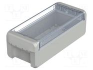 Enclosure: multipurpose; X: 80mm; Y: 191mm; Z: 60mm; BOCUBE; grey BOPLA