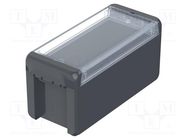 Enclosure: multipurpose; X: 80mm; Y: 191mm; Z: 90mm; BOCUBE; graphite BOPLA