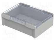 Enclosure: multipurpose; X: 364mm; Y: 284mm; Z: 120mm; BOCUBE; grey BOPLA