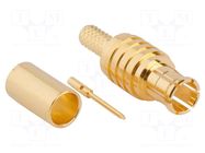 Connector: MCX; plug; male; straight; 75Ω; crimped; for cable; PTFE AMPHENOL RF