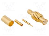 Connector: MCX; plug; male; straight; 50Ω; crimped; for cable; PTFE AMPHENOL RF