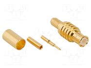Connector: MCX; plug; male; straight; 50Ω; crimped; for cable; PTFE AMPHENOL RF