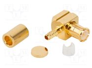 Connector: MCX; plug; male; angled 90°; 50Ω; soldering,crimped AMPHENOL RF