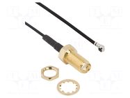 Cable; AMC female,SMA female; angled,straight; 0.3m AMPHENOL RF