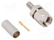 Plug; SMA; male; straight; 50Ω; soldering,crimped; for cable; PTFE AMPHENOL RF