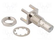 Socket; SMB; male; straight; 50Ω; THT; PTFE; gold-plated; Mat: brass AMPHENOL RF