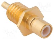 Socket; SMB; male; straight; 50Ω; soldering; PTFE; gold-plated AMPHENOL RF