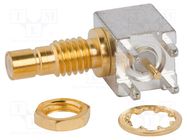 Socket; SMB; male; angled 90°; 50Ω; THT; PTFE; gold-plated AMPHENOL RF