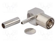 Connector: SMB; socket; female; angled 90°; 50Ω; soldering,crimped AMPHENOL RF