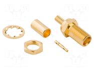 Connector: MCX; socket; female; straight; 50Ω; crimped; PTFE AMPHENOL RF