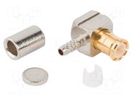 Connector: MCX; plug; male; angled 90°; 50Ω; soldering,crimped AMPHENOL RF