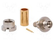 Connector: coaxial; socket; male; SMPM; soldering,crimped; brass AMPHENOL RF