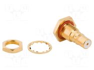 Connector: coaxial; socket; female; QMA; soldering; straight; brass AMPHENOL RF