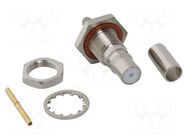 Connector: coaxial; socket; female; QMA; soldering,crimped; brass AMPHENOL RF