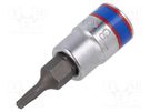 Socket; socket spanner; TX08; 1/4"; 37mm; Bit: Torx® KING TONY