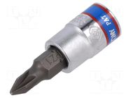 Socket; socket spanner; Bit: Pozidriv®; Size: PZ1; 1/4"; 37mm KING TONY