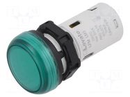 Control lamp; 22mm; Platinum; 230VAC; Kind: flat; green; polyamide LOVATO ELECTRIC