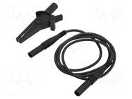 Test lead; banana plug 4mm,crocodile clip; Len: 1m; black TIETZSCH