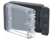 Enclosure: multipurpose; X: 80mm; Y: 113mm; Z: 40mm; BOCUBE; graphite BOPLA