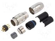 Connector: M16; plug; male; PIN: 6; 5A; 250V; soldering; for cable LUMBERG