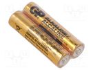 Battery: alkaline; 1.5V; AAA; non-rechargeable; 2pcs. GP