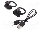 Wireless headphones with microphone; black; Features: with LED SAVIO