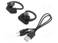 Wireless headphones with microphone; black; wireless,in-ear SAVIO
