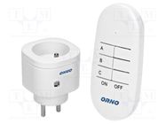 Power socket; plug-in; 230VAC; IP20; 30m; OR-SH-1752; white ORNO