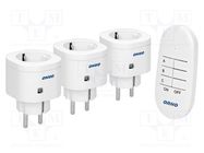 Power socket; plug-in; 230VAC; IP20; 30m; white; Schuko ORNO