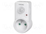 Motion sensor; plug-in; 230VAC; IP20; -20÷40°C; 9m; 120°; 1.2kW VIRONE