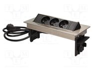 Plug socket strip: furniture; IP20; 3680W; Cutout: 112x232mm ORNO