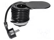 Plug socket strip: furniture; 2300W; black; Cutout: 85x64mm ORNO