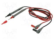 Test leads; Inom: 12A; Len: 1.2m; insulated; black,red; -20÷80°C CAL TEST